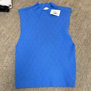 Mustard Seed Vibrant Blue Textured Tank Top